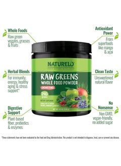 NATURELO Raw Greens Whole Food Powder - Unsweetened  -Support for Energy, Immunity, & Detox Dietary Supplement - 240g,(8.5 Oz)  - Image 4