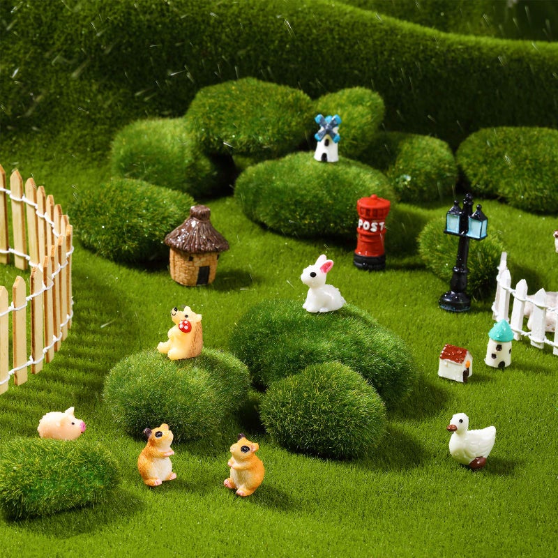 Chuangdi Artificial Moss Rock Assorted Sized Decorative Faux Green Stones Green Moss Balls Decor for Floral Arrangements and Crafting Gardens(20 Pieces) - Image 3