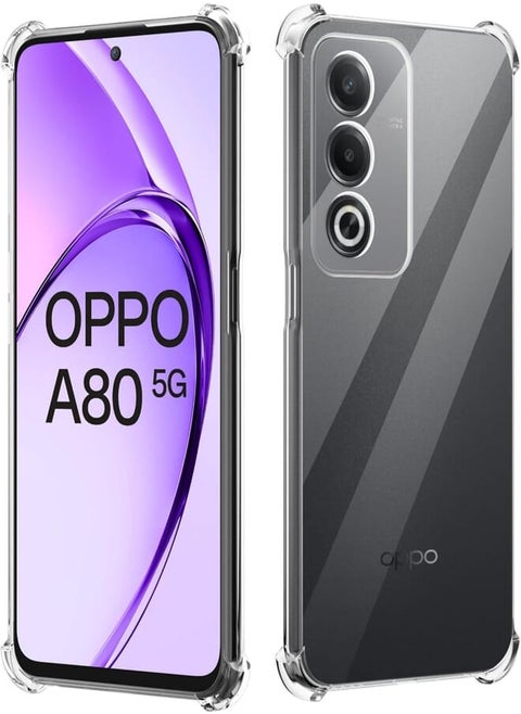 (Oppo A80 A3 Pro 5G) Clear Case Soft TPU Silicone Bumper Reinforced Corner Full Camera Protection Cover for Oppo A3_A80 Pro 5G