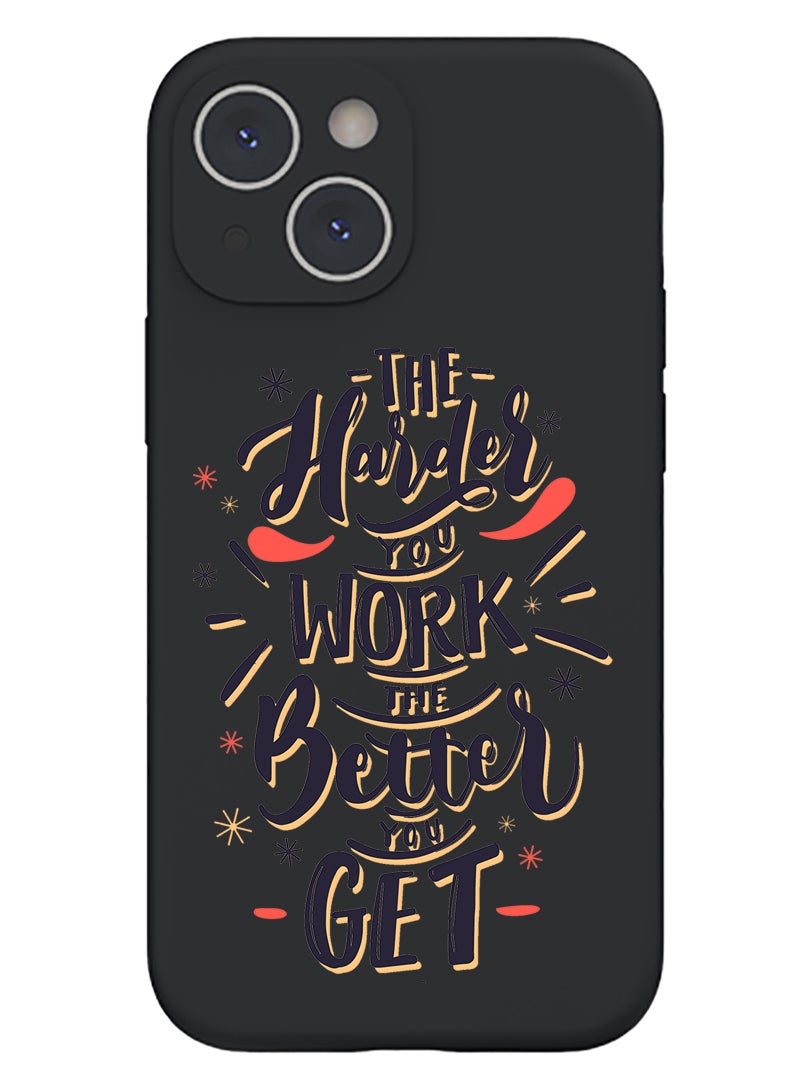 Theodor Protective Slim Fit Case Liquid Silicone Cover with Full Body Protection Anti-Scratch Shockproof Case For iPhone 13 Black  - Hire jeep dont care papa black copy - Image 1