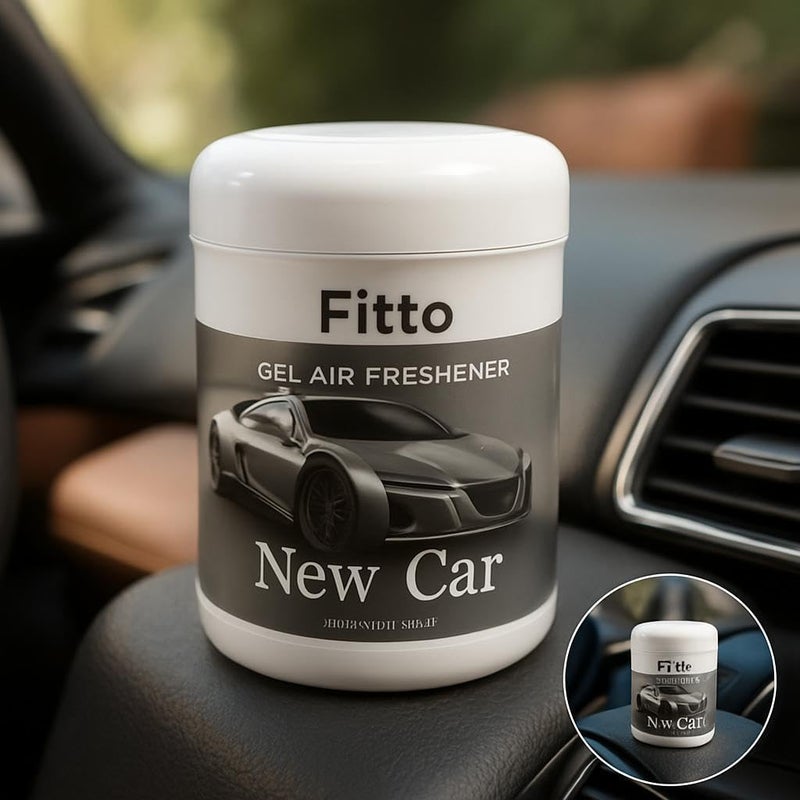 FITTO معطر هواء سيارة فيتو الصلب برائحة السيارة الجديدة، مزيل روائح جل طويل الأمد لداخل السيارة ولوحة القيادة، 200 جرام - Image 2