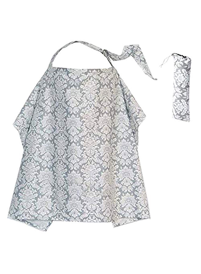 Patterned Design Combed Cotton Baby Nursing Cover And Bib - Image 1