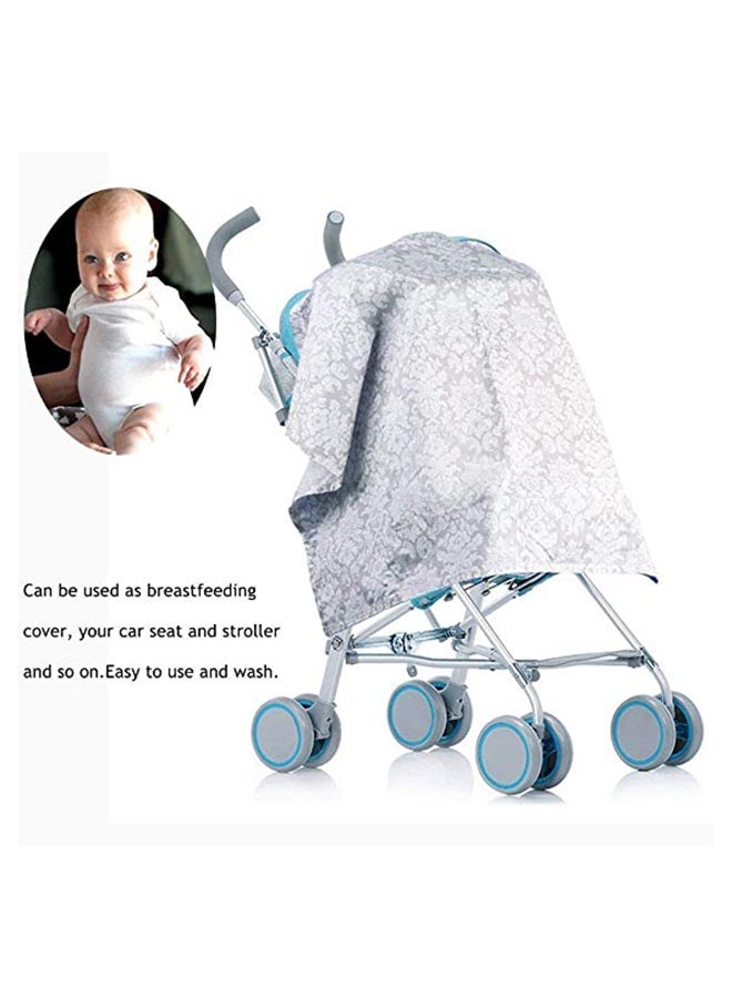 Patterned Design Combed Cotton Baby Nursing Cover And Bib - Image 5