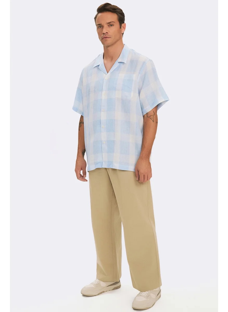 جون Exclusive Men's Oversize Short Sleeve Plaid Shirt