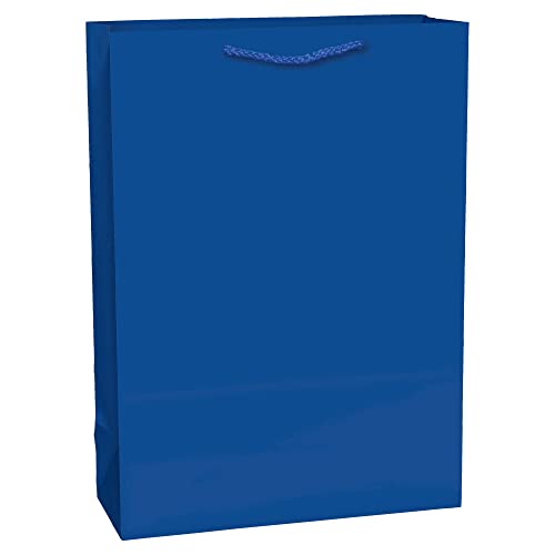 Amscan Solid Glossy Bright Royal Blue Extra Large Paper Bags 1Pack 1675 x 1225 Elegant Color Gift Bags Durable Ecofriendly Perfect For Any Occasions - Image 1