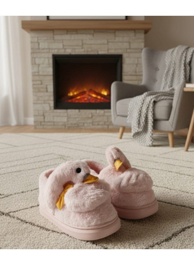 Girls Winter Plush Slippers, Cute Design, Warm & Comfortable Indoor Shoes – Size 42–43 - Image 2