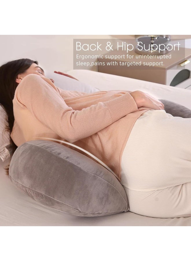 VTERLY Pregnancy Pillow, Maternity Pillow for Pregnant Women Sleeping, Adjustable Body Pillow for Pregnant Women, Pregnancy Wedge Pillows Support for Back, Legs, Belly, HIPS - Grey - Image 4