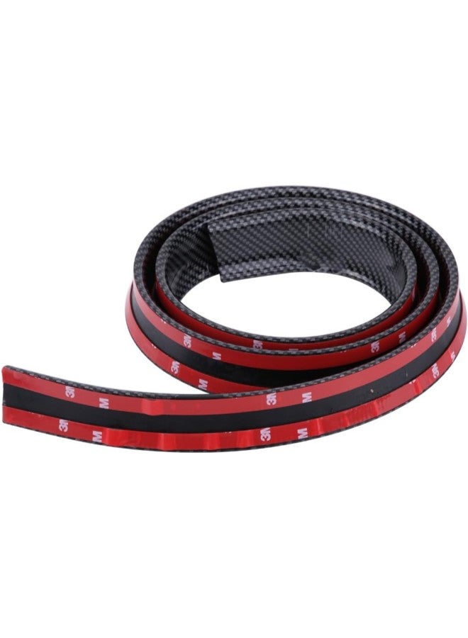 klarako 1.5m/4.9ft Carbon Fiber Soft Rubber Car Rear Roof Trunk Spoiler Wing Lip Sticker (Black) - Image 4