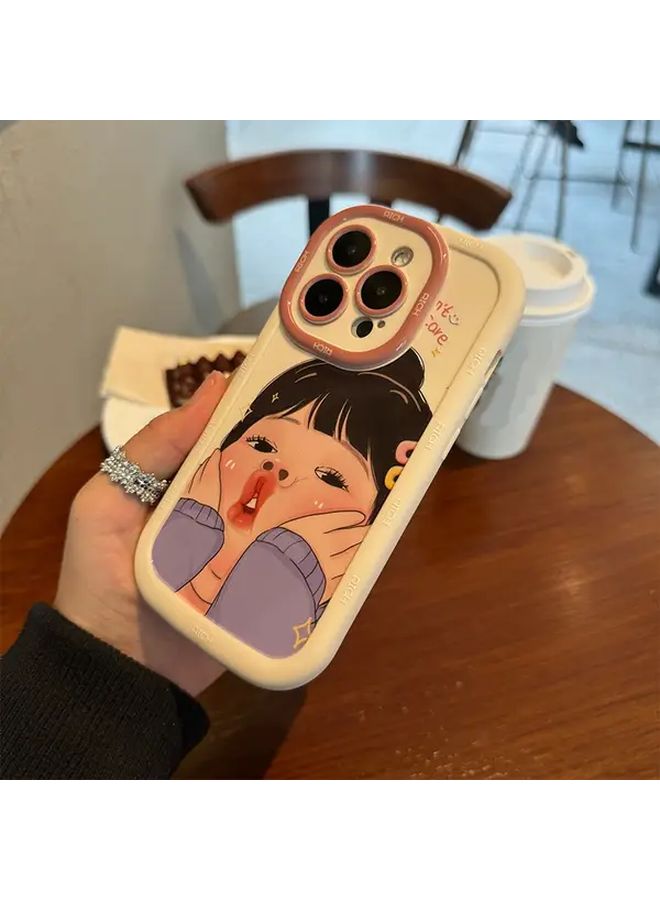 Black Cute Girl Soft Bumper Phone Case For Iphone 16 Pro Stylish Protective Cover Ideal Gift For Boys And Girls - Image 5