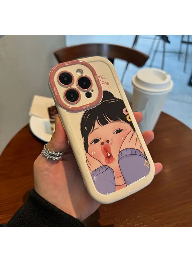 Black Cute Girl Soft Bumper Phone Case For Iphone 16 Pro Stylish Protective Cover Ideal Gift For Boys And Girls - Image 4