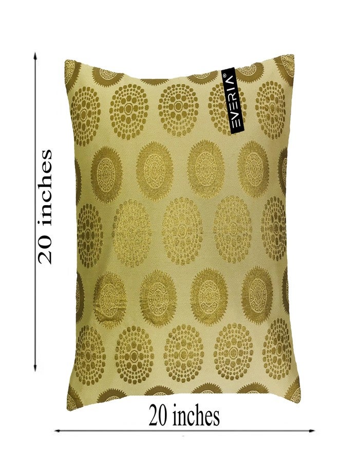 EVERIA® Broacade Duion Silk Designer Cushion Cover ||20x20 inches (50x50 cms)||5 pc Set|| (Wood) - Image 2