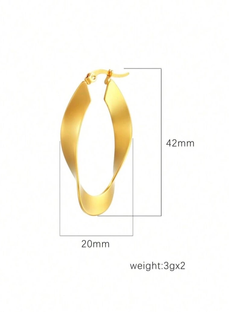 إيكوال حلق اذن نسائي بتصميم رائع وعصري من الاستانلس ستيل - Image 3