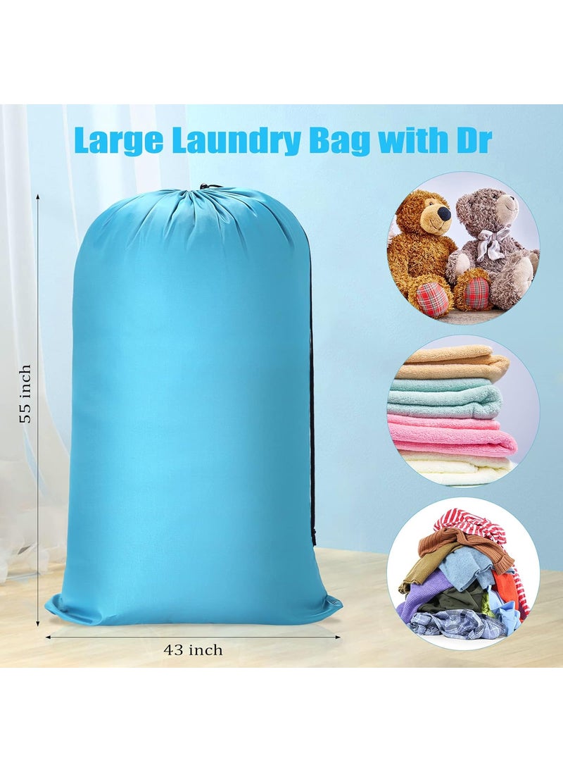 Nuenen 6 Pcs 43 x 55 Inch Extra Large Laundry Bag Washable Travel Laundry Bags with Drawstring Lock Closure Heavy Duty for Dirty Clothes Camping Tent Blankets Yarn Fabric Storage Assorted Colors  - Image 2