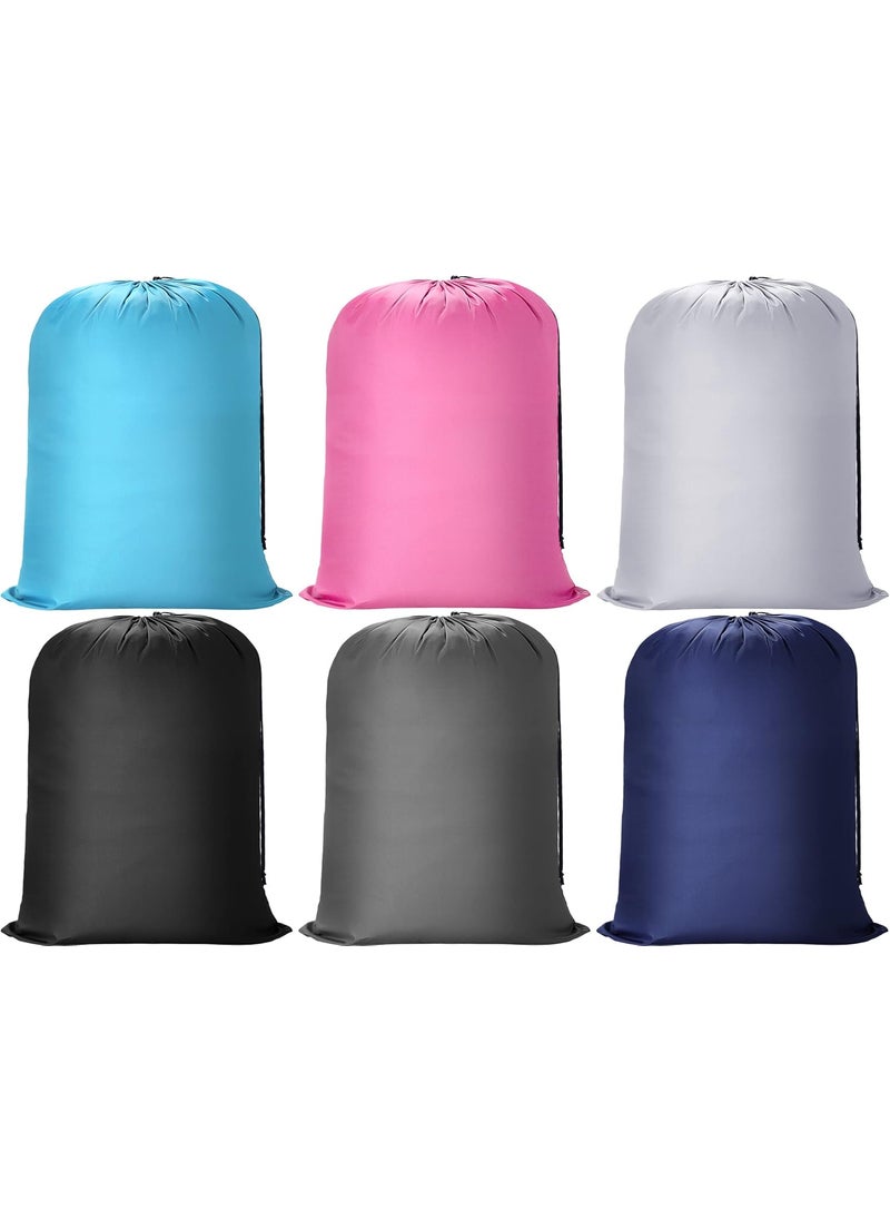 Nuenen 6 Pcs 43 x 55 Inch Extra Large Laundry Bag Washable Travel Laundry Bags with Drawstring Lock Closure Heavy Duty for Dirty Clothes Camping Tent Blankets Yarn Fabric Storage Assorted Colors  - Image 1