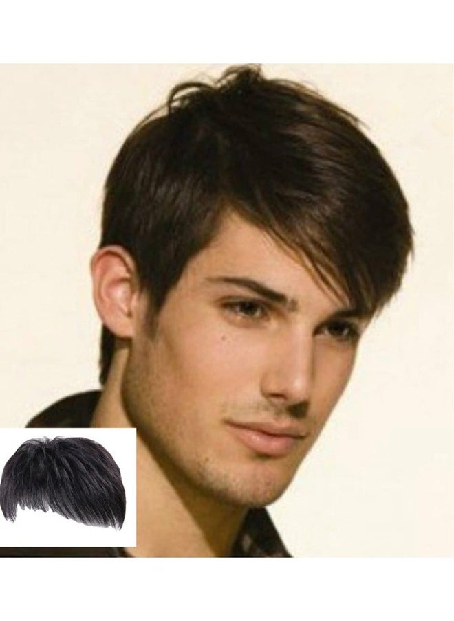 HY Men's Clips-On Short Hair Toupee  - Image 4