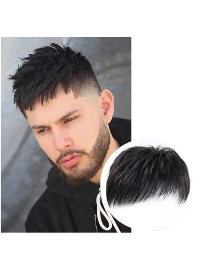 HY Men's Clips-On Short Hair Toupee  - Image 1