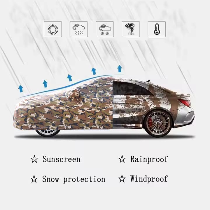 AUTOUNIKO Waterproof Car Body Cover for Maruti Suzuki Ertiga with Mirror and Antenna Pocket and Soft Cotton Lining (Full Bottom Elastic Triple Stitched) (Jungle Print with Red Piping) - Image 5