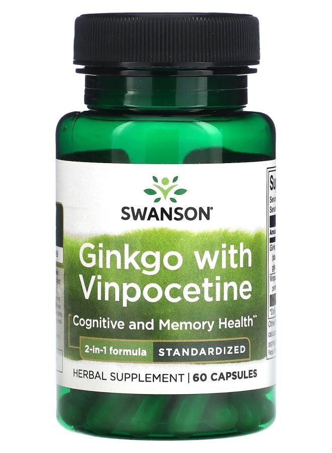 Ginkgo with Vinpocetine Standardized 60 Capsules