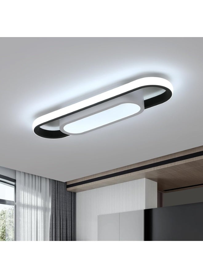 كوملي مصباح السقف الحديث LED ضوء السقف الأكريليك، تصميم الشريط الأسود لغرفة المعيشة، غرف النوم، غرفة الطعام، مطبخ، الممر، أبيض بارد 6500K - Image 2