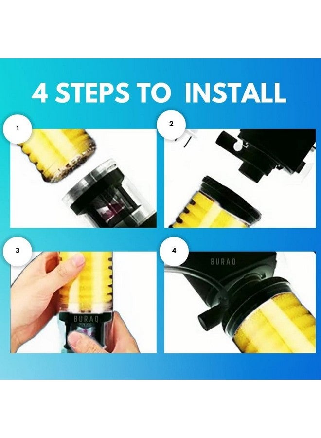 BURAQ Pets Transparent Long Internal Liquid Aquarium Filter, For Filteration, Equipped With Fan Based Cleaning System, Submersible Oxygen Pump With Filter Sponge Aquarium Filters For Fish Tank - Image 5