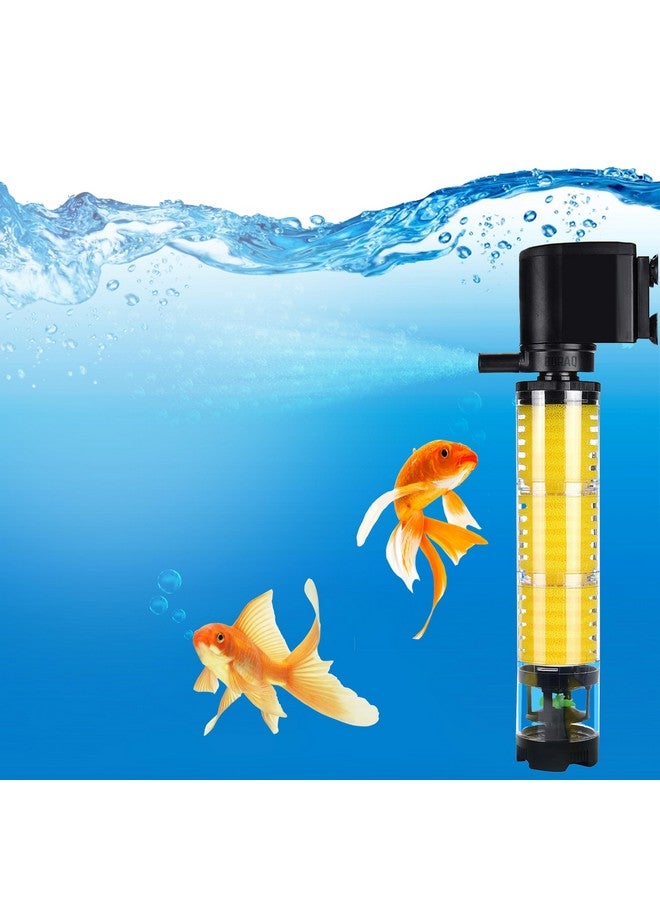BURAQ Pets Transparent Long Internal Liquid Aquarium Filter, For Filteration, Equipped With Fan Based Cleaning System, Submersible Oxygen Pump With Filter Sponge Aquarium Filters For Fish Tank - Image 1
