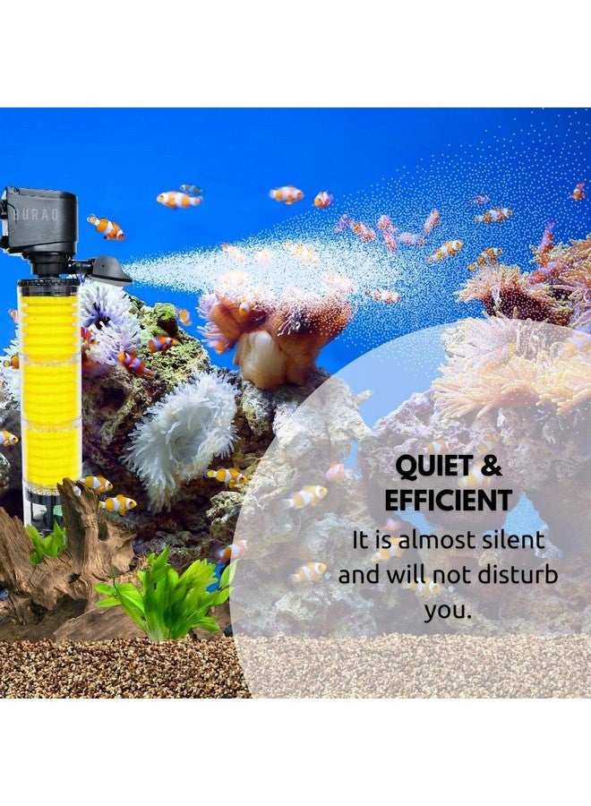 BURAQ Pets Transparent Long Internal Liquid Aquarium Filter, For Filteration, Equipped With Fan Based Cleaning System, Submersible Oxygen Pump With Filter Sponge Aquarium Filters For Fish Tank - Image 3