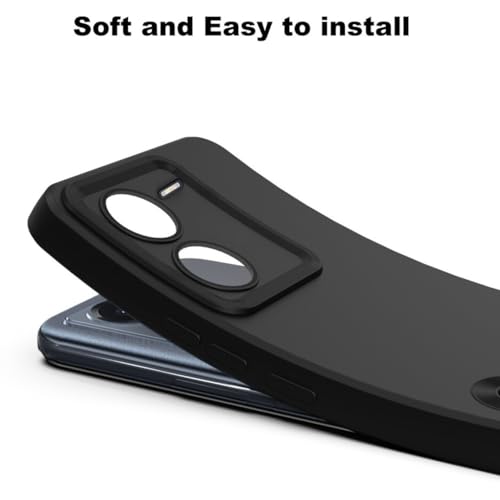 Spazy Case® iQOO Z9 5G Back Cover | Soft Silicone Slim Back Case Cover for iQOO Z9 5G - Black - Image 2