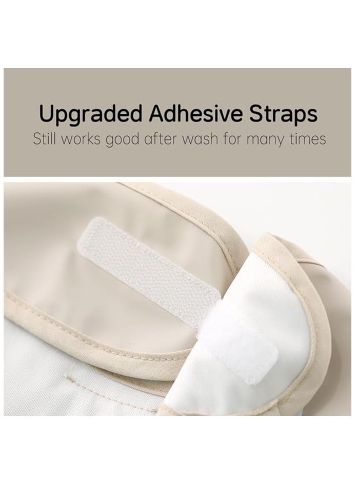 إي سي في في مريلة رضاعة للأطفال الرضع مقاومة للماء والفوضى بتصميم أجنحة لطيفة مع حامل للطعام، لون بيج - Image 5