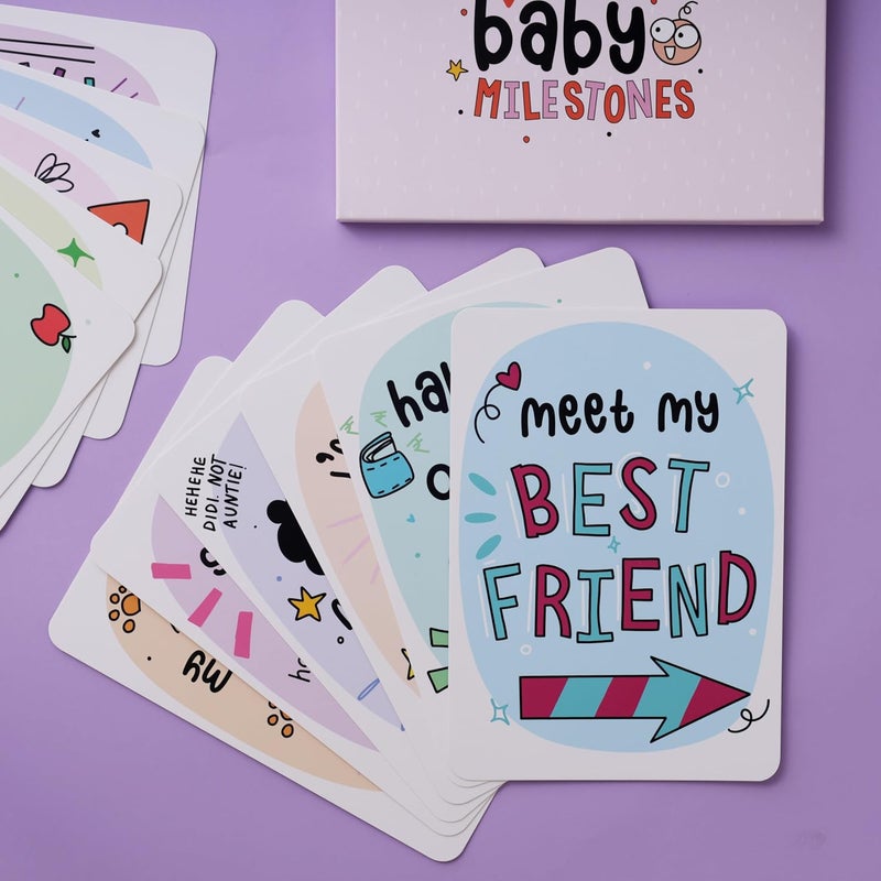 Oye Happy - Baby Milestone Placards | Set of 12 Adorable Cards for Baby's Milestones | Memory Capturing Cards - Image 2