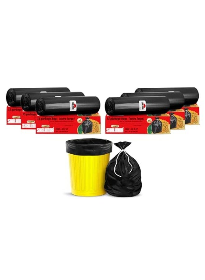 Shalimar 90 Pcs - 45 Gallon Heavy Duty Garbage Bag, Lavender Fragrance – Leak-Proof Dustbin/Trash/Waste Bags – 76 x 94 cm – Fits 35 to 45 Gallon Bins – Black - Image 1