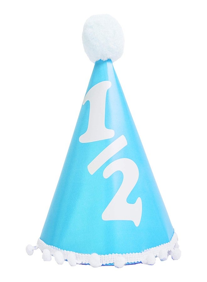 Over The Line Half Birthday Party Pack Decorations: Comes in Baby Blue or Ultra Pink (1/2 Candle, 1/2 Balloons, 1/2 Hat and 1/2 Banners) (Blue) - Image 5
