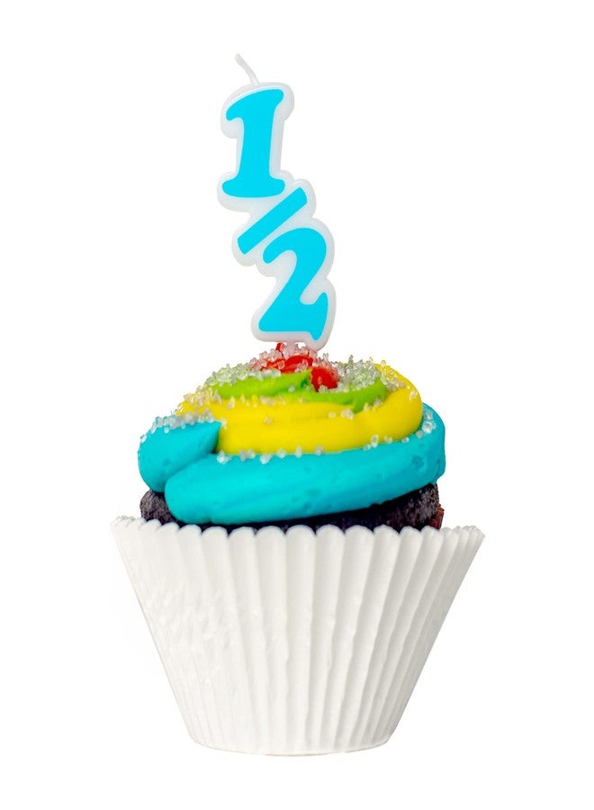 Over The Line Half Birthday Party Pack Decorations: Comes in Baby Blue or Ultra Pink (1/2 Candle, 1/2 Balloons, 1/2 Hat and 1/2 Banners) (Blue) - Image 4