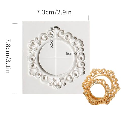 SK 1Pcs Mini Frame Silicone Mold Sugarcraft Cake Decorating Tools Fondant Gompaste Molds 3.1x2.9" (Large) - Image 2