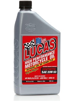 LUCAS OIL Lucas Oil 10702 SAE 20W-50 Synthetic Motorcycle Oil - 1 Quart Bottle  - Image 1