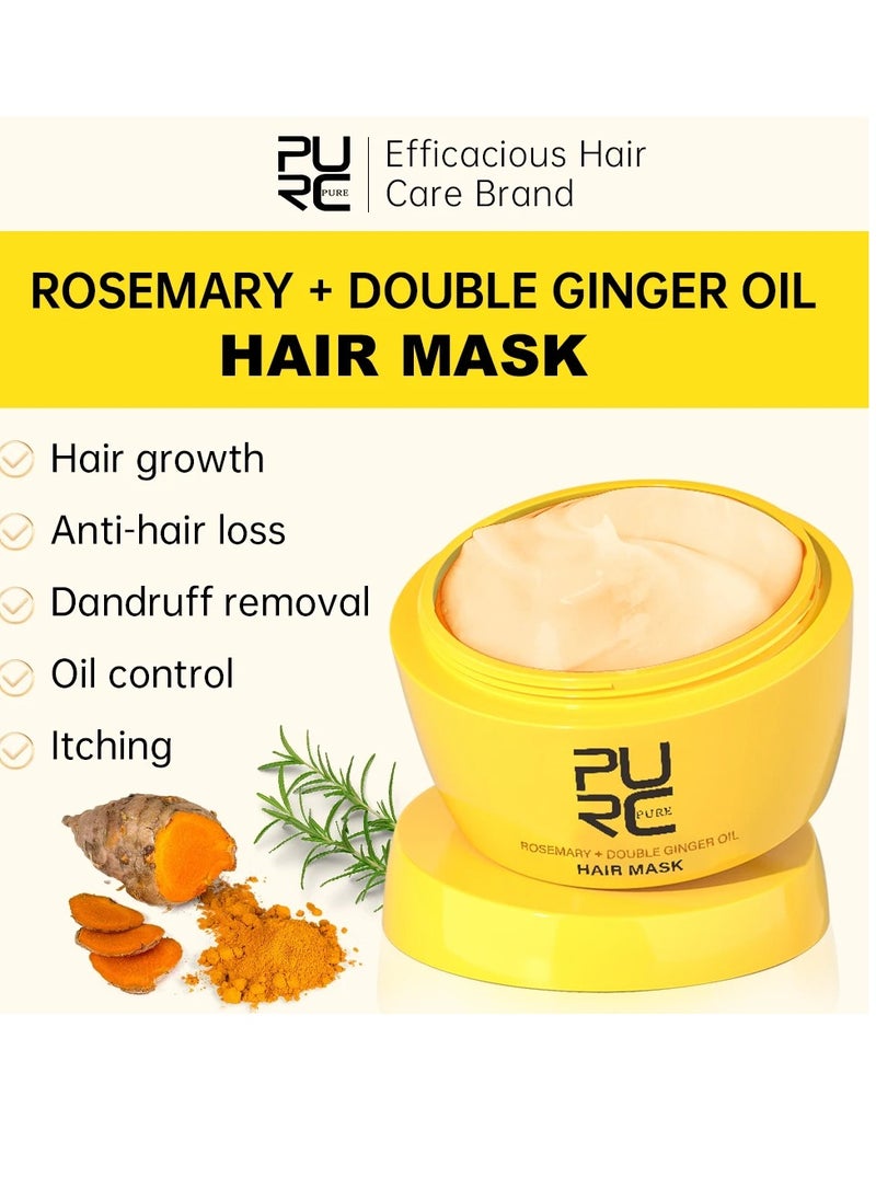 PURC Rosemary Oil Hair Mask,  Anti Dandruff Smoothing Cream, Natural Ingredients Ginger Oil Hair Loss Treatment Mask, Smooth And Effective Anti Hair Loss  Hair Essence For Hair Growth  - Image 3
