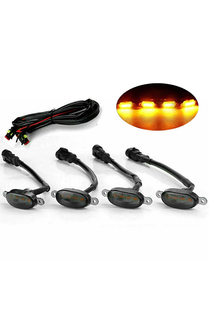 ريحني 4 في 1 4 في 1 في 1 شبك أمامي LED ضوء شبك أمامي مدخن ضوء الشبك الكهرماني لسيارة جيب للصندوق العلبي SUV فورد T - Image 3