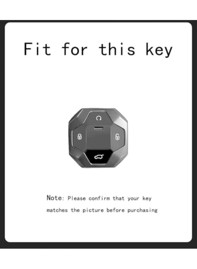 Premium Leather Key Fob Cover Protector Fit for Jetour T2 Accessories, Soft Full Protection Key Case Shell (Orange) - Image 2