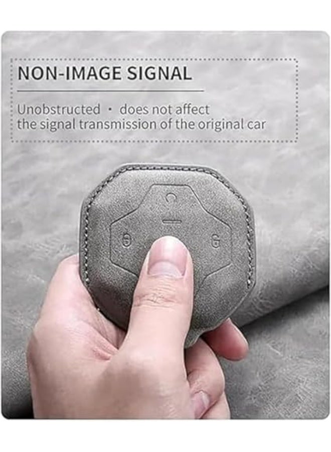 Premium Leather Key Fob Cover Protector Fit for Jetour T2 Accessories, Soft Full Protection Key Case Shell (Orange) - Image 4