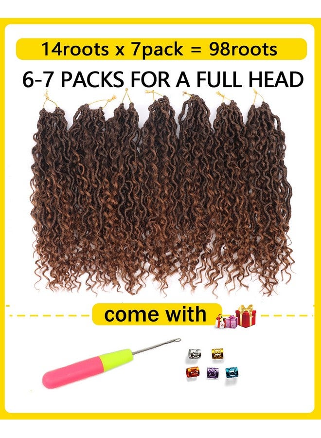 ايجو خصلات شعر كروشيه Goddess Locs بطول 14 بوصة، 7 حزم، شعر كروشيه مجعد صناعي بأطراف مجعدة، شعر كروشيه River Locs للنساء ذوات البشرة السمراء، ضفائر كروشيه بأطراف مجعدة (14 بوصة، 7 حزم، T1B30) - Image 4
