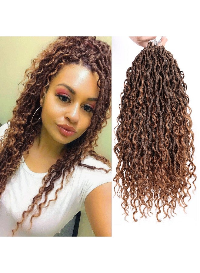 ايجو خصلات شعر كروشيه Goddess Locs بطول 14 بوصة، 7 حزم، شعر كروشيه مجعد صناعي بأطراف مجعدة، شعر كروشيه River Locs للنساء ذوات البشرة السمراء، ضفائر كروشيه بأطراف مجعدة (14 بوصة، 7 حزم، T1B30) - Image 1