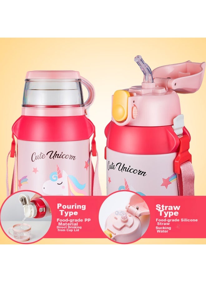 Fga Fuguang Children's Insulated Cup, 316 Stainless Steel, For Boys And Girls, Students, Straw Water Bottle, Infant Large Capacity Thermos - Image 1