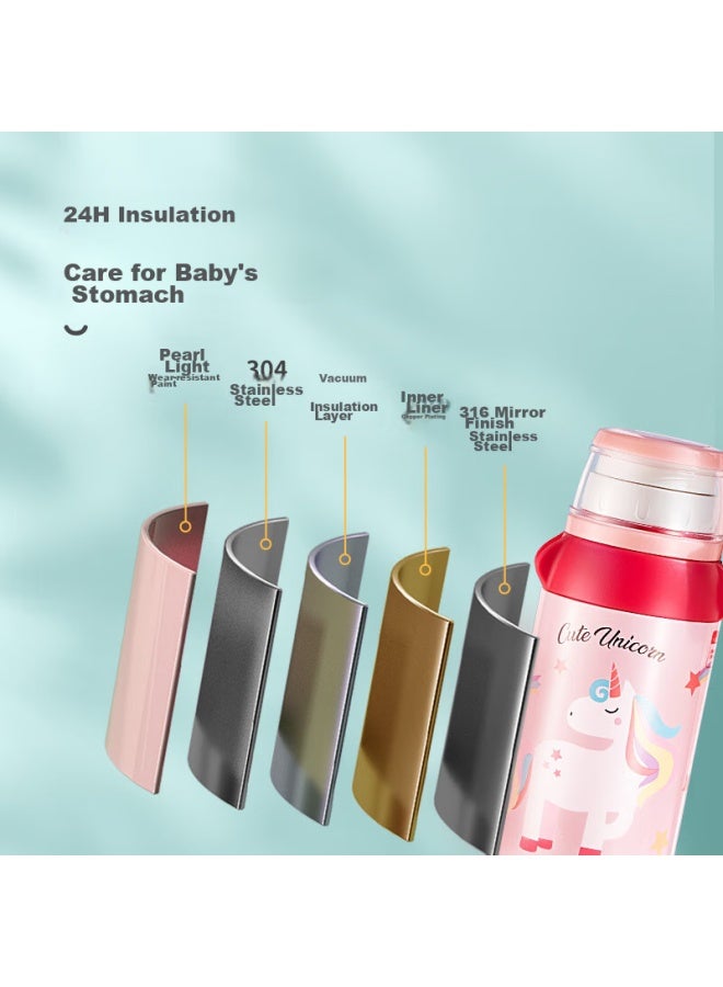 Fga Fuguang Children's Insulated Cup, 316 Stainless Steel, For Boys And Girls, Students, Straw Water Bottle, Infant Large Capacity Thermos - Image 2