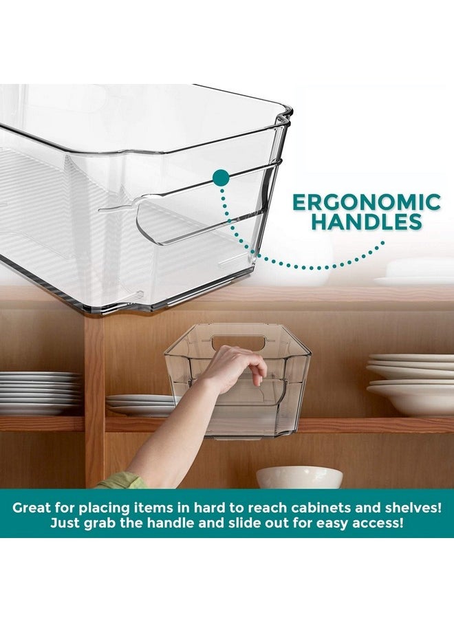 Zollyss Zollyss Stackable Acrylic Fridge Organiser Sturdy Pantry And Refrigerator Storage Bins With Handles Fridge Containers|Pack of 02|Large, Rectangular, Clear  - Image 3