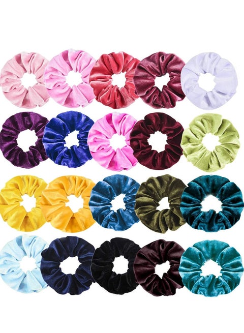 Hair Scrunchies Velvet Elastic Hair Bands Scrunchy Hair Ties Ropes 20pc set