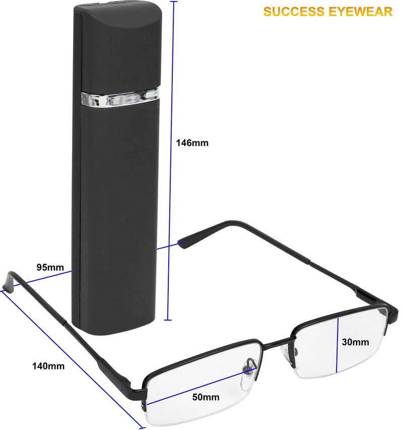 Success Eyewear Reading Glasses 2 Pair Black and Brown with Cases Ultra Thin Lightweight Spring Hinge Glasses for Reading for Men and Women +1 - Image 2