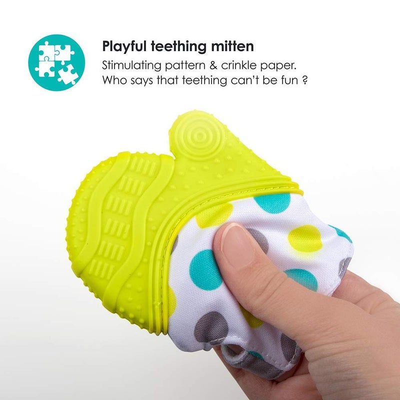 BblÃ¼v - GlÃ¼v - Original Silicone Baby Teething Mitten with Opposable Thumb, Self Soothing Teether Toy, Includes a Storage Bag (Aqua) - Image 2