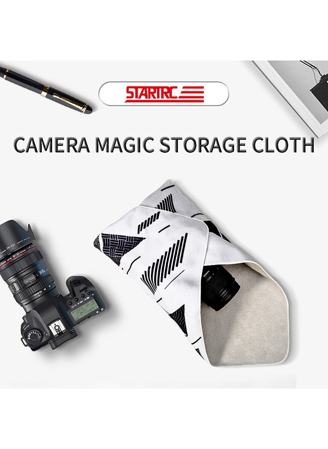 STARTRC 19.6×19.6in Camera Wrap Foldable Lens Pouch Protective Wrap for Camera Lens Self-Adhesive Washable Anti-Scratch Dust-Proof Compatible with DSLR Camera DJI/Sony/Canon/Fuji Camera Lens  - Image 5