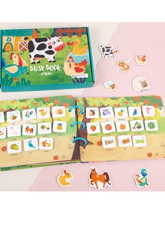 NIBEMINENT Quiet Book for Young Children, 2 Pieces of Baby Early Education Scene Layout Sticker Puzzle Toy Dinosaur Animal Interactive Cognitive Suitable Children to Develop Learning Skills  - Image 2