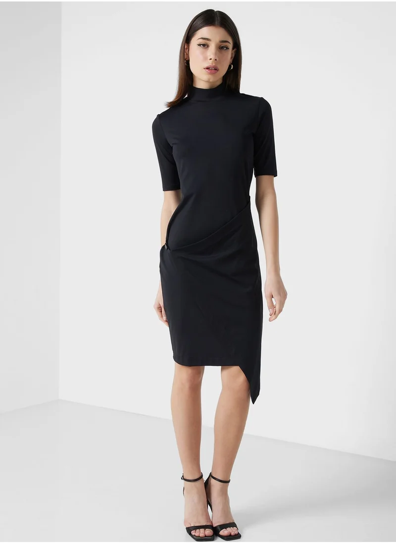 CALVIN KLEIN Asymmetric Knitted Dress