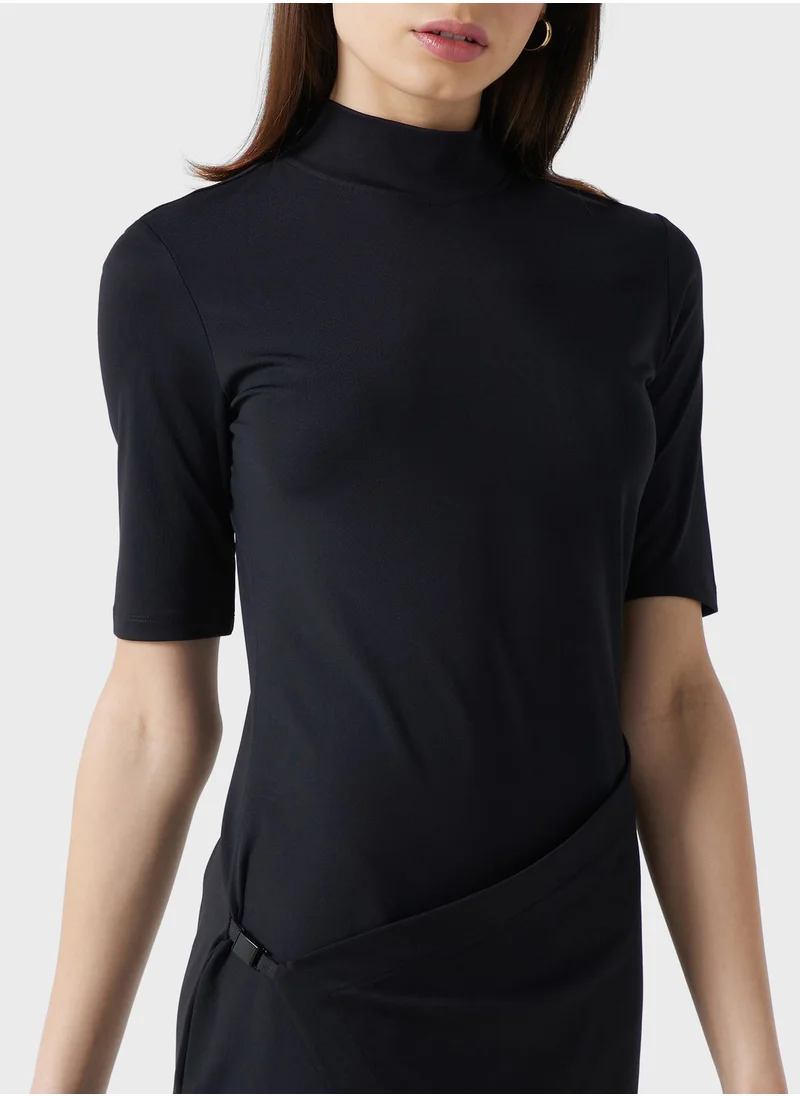 CALVIN KLEIN Asymmetric Knitted Dress
